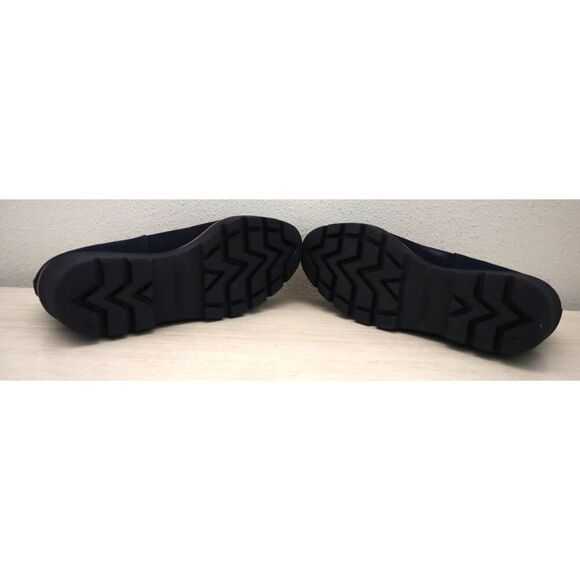 Vionic Women's Sz 7.5M Navy Blue Suede Willa Wedge Slip-On Loafers - Picture 4 of 12